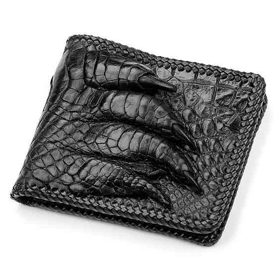 Портмоне CROCODILE LEATHER 18004 из натуральной кожи крокодила Черное Киев