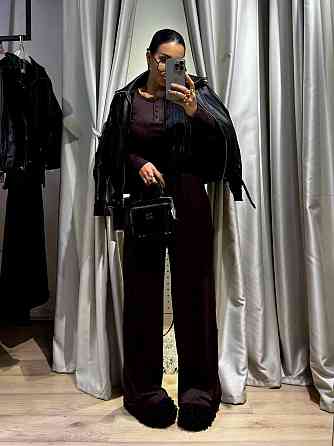 Женский стильный повседневный костюм двойка турецкая вискозная двунитка Шоколад Одесса