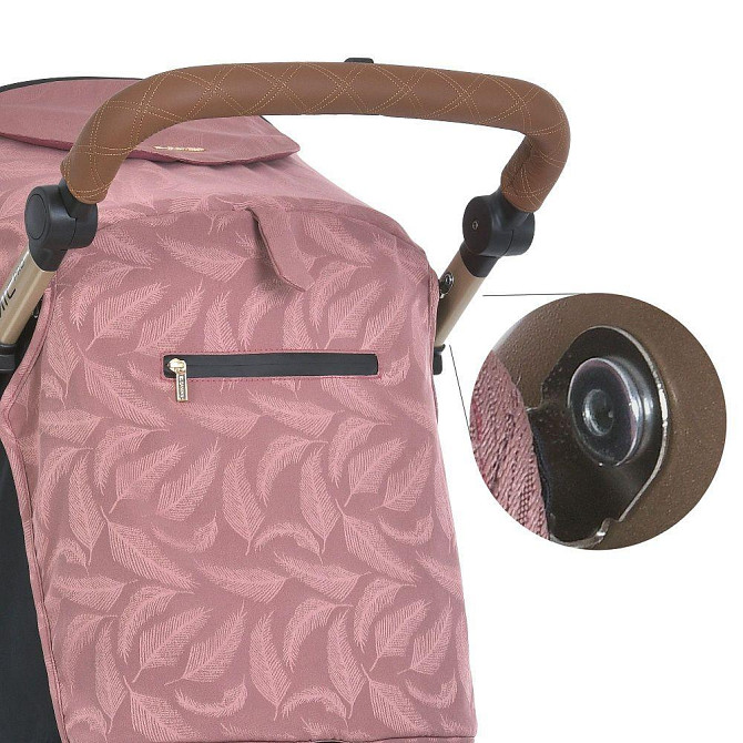 Коляска дитяча EL CAMINO DYNAMIC PRO Special Pink прогулянкова з чохлом та дощовиком Рожева з пір'ячками (ME 1053G-2) Чернігів - фото 10