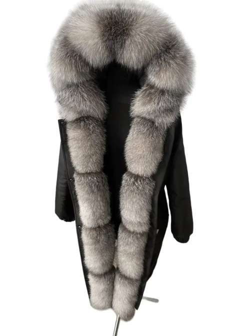 Парка жіноча з хутром блюфрост Чорний р54 75см Харків - фото 5