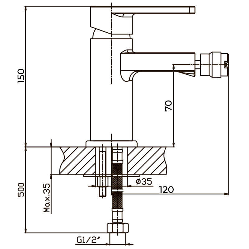 Однорычажный смеситель для биде Haiba Gudini 002 HB0146 Харьков - изображение 2