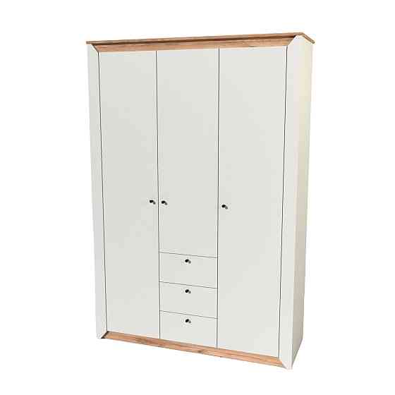 Шафа тридверна Еверест Нордік-1400 Білий + Дуб крафт золотий (DTM-5537) Львів