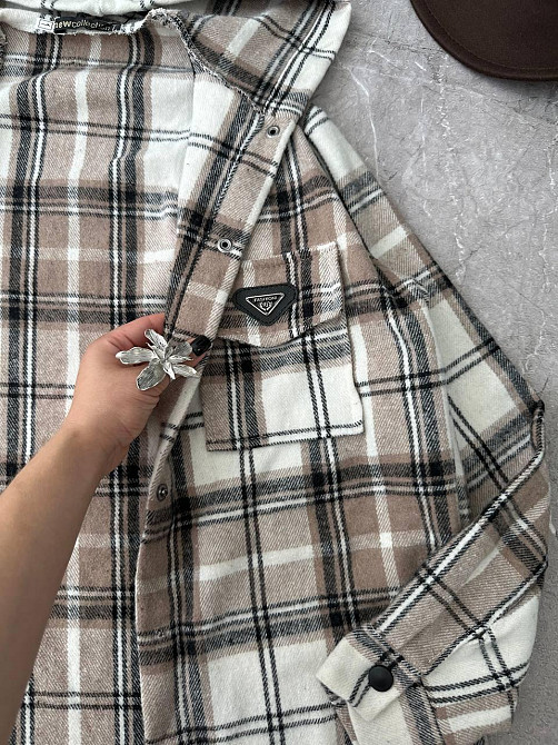 Жіноча повсякденна сорочка в клітинку з капюшоном турецький кашемір Моко, 48/52 Одеса - фото 4