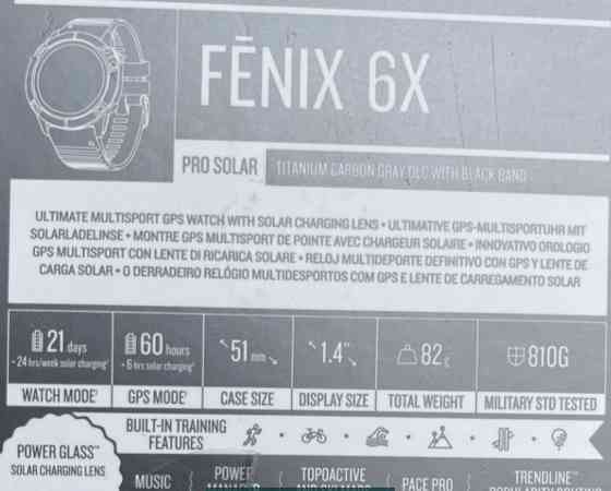 Смарт-Часи Garmin Fenix 6X Pro Solar 51 mm Київ