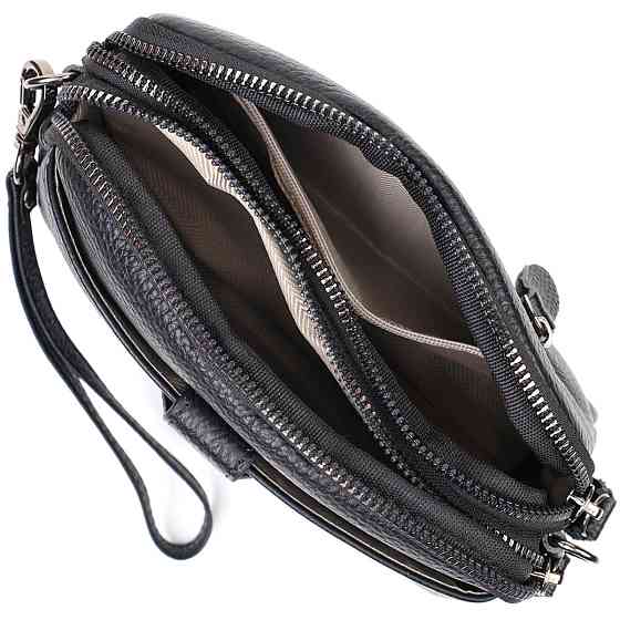 Интересная сумка-клатч в стильном дизайне из натуральной кожи 22086 Vintage Черная Киев