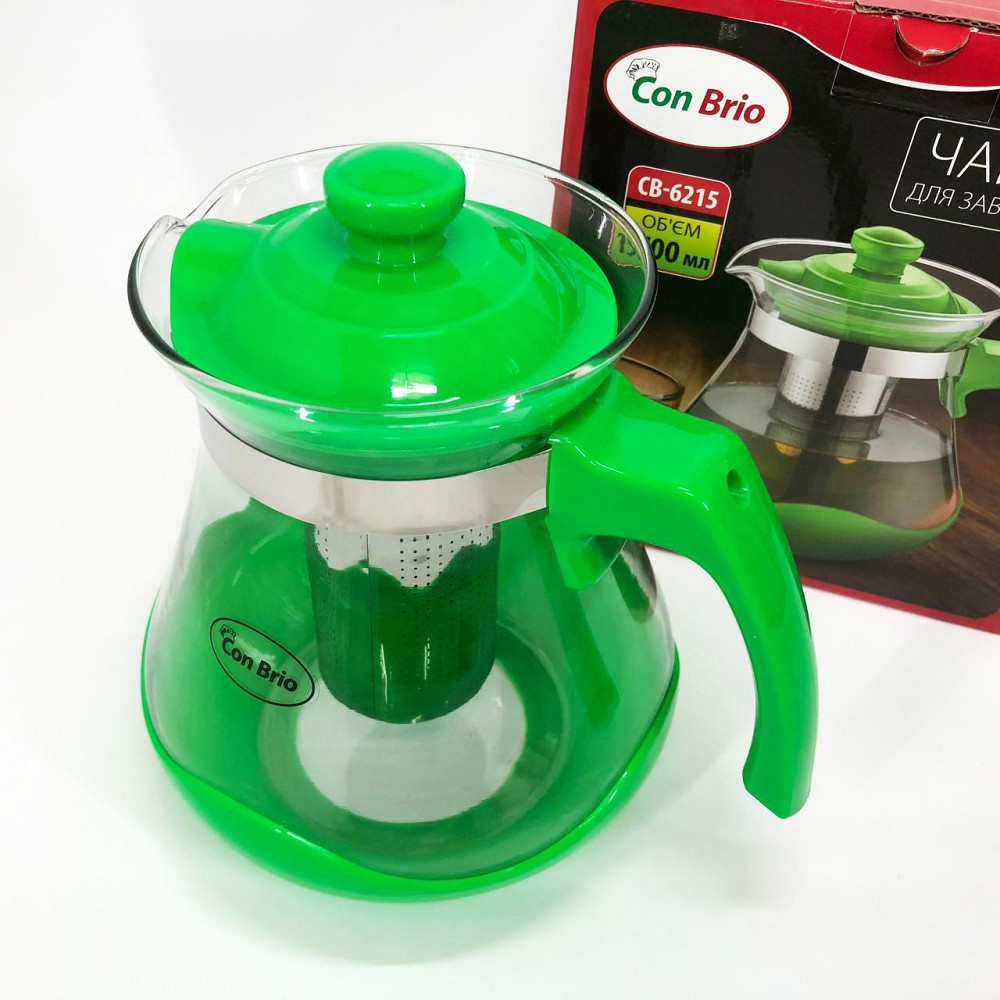 Стильный стеклянный заварочный чайник, Приготовление чая с помощью пресс-заварника JU-78 Львов - изображение 1