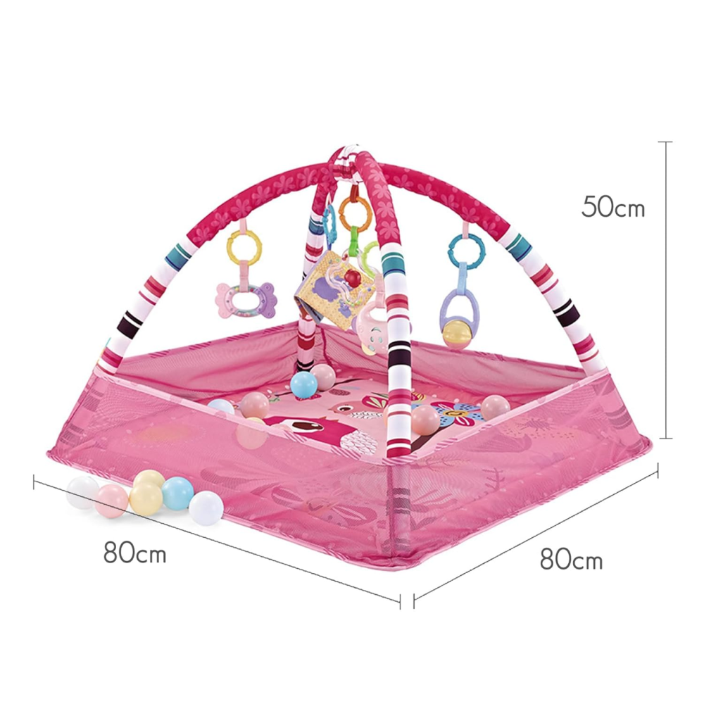 Ігровий дитячий манеж, килимок для повзання, розвивальний килимок для малюків з іграшками, рожевий Кам'янець-Подільський - фото 6
