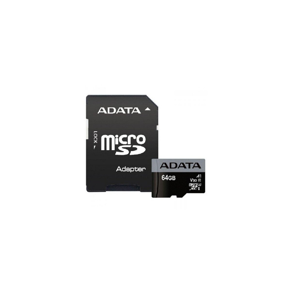 microSDXC (UHS-1 U3) A-DATA Premier Pro 64Gb Class 10 V30S A2 (R-100Mb/s W85Mb/s) (adapter SD) Київ - фото 1