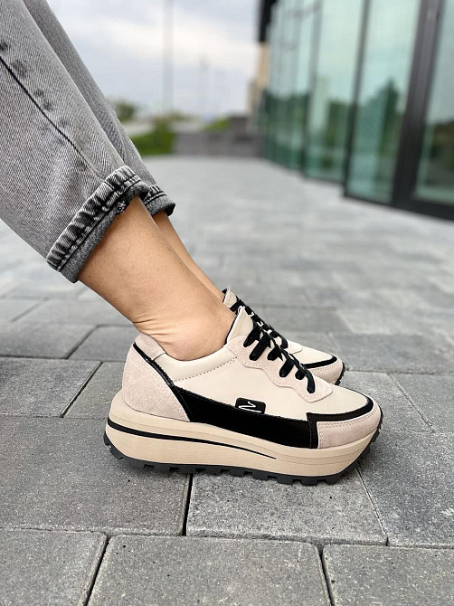 Olli Кроссовки женские OLLI кофе натуральная кожа весна-осень размеры 36-39 (4782) Коломыя - изображение 9