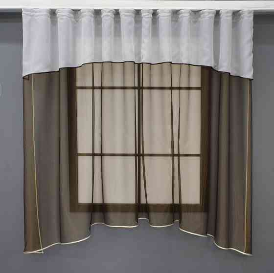 Кухонная гардина VR-Textil № 036к арка венге с белым 280х170 см (59-922) Киев