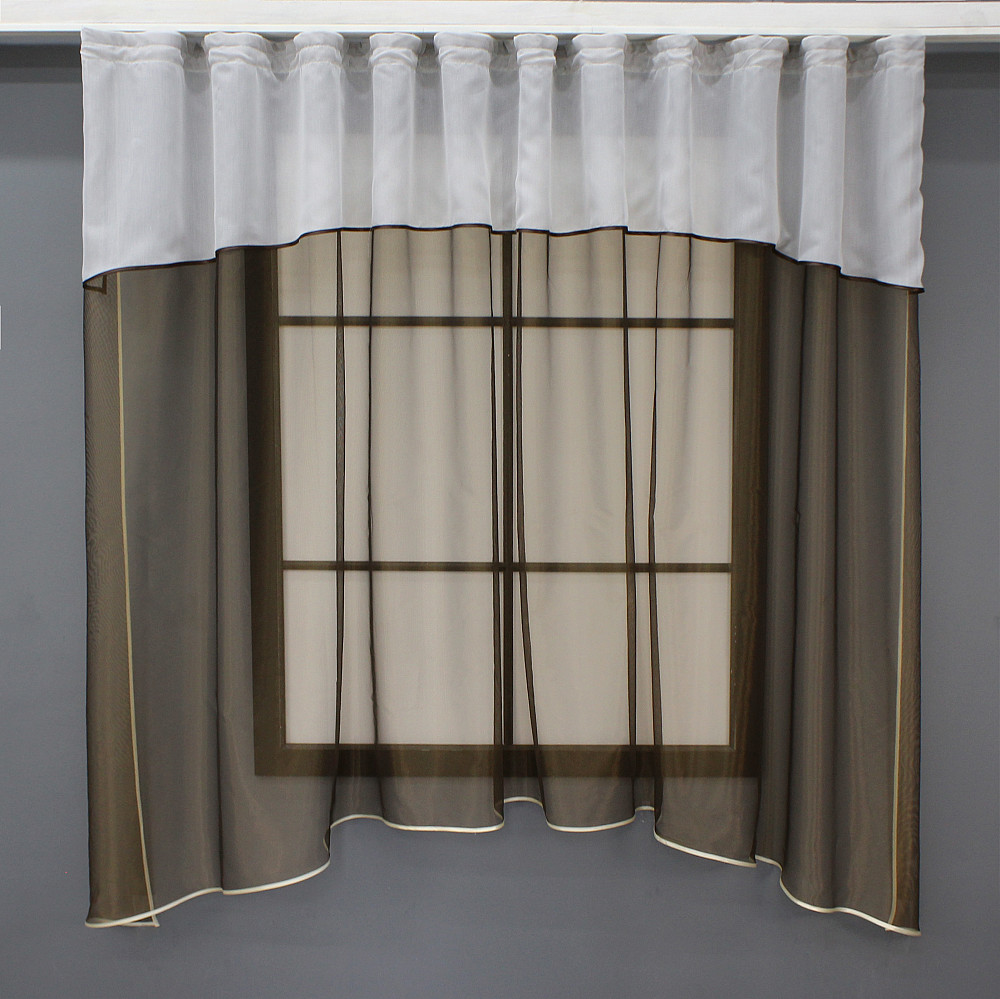 Кухонная гардина VR-Textil № 036к арка венге с белым 280х170 см (59-922) Киев - изображение 1