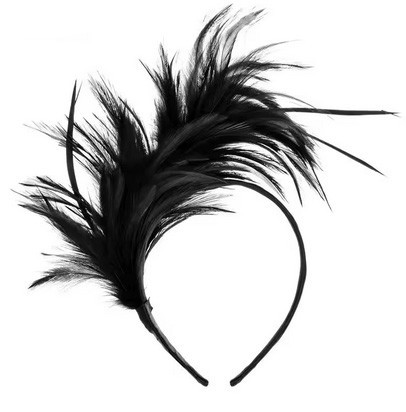 Обруч карнавальний чорний з пір'ям Київ - фото 1