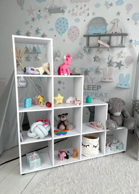 Детский стеллаж Пирамидка полка для книг и игрушек (4 яруса) Белый Винница - изображение 3