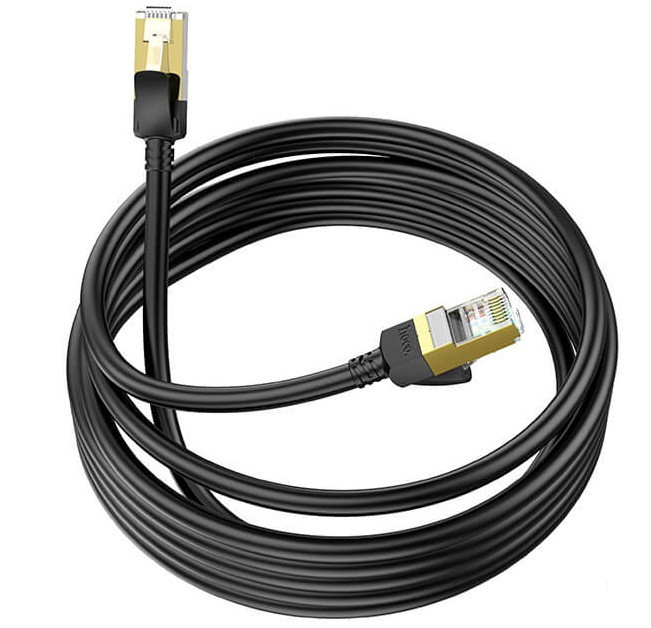 Кабель мережі HOCO LAN RJ45 Level copper gigabit ethernet cable US02, 5 м, чорний Вінниця - фото 1