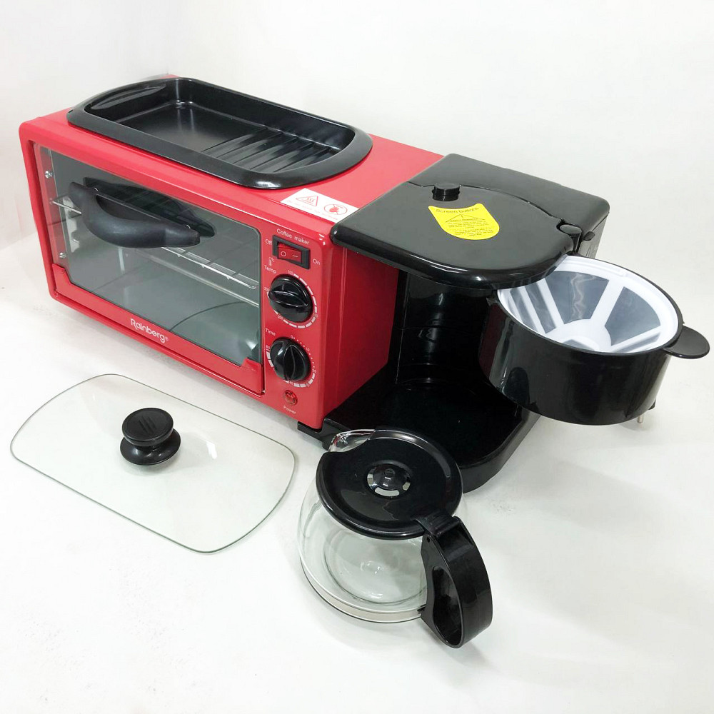 Духовка електрична настільна для сніданків Rainberg RB-2286R 3800 Вт, Компактна духовка 3 в 1 VE-74 Львів - фото 15