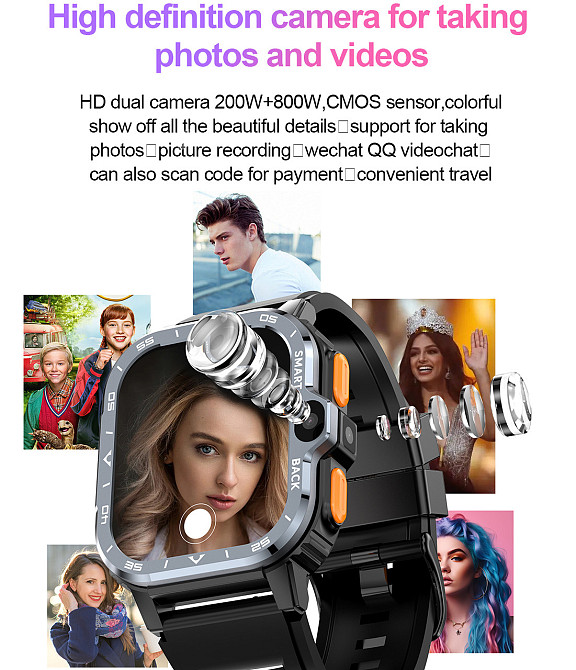 Розумний смарт-годинник Smart Nova Sim Rubber Black (2 ремінці) Чорний Київ - фото 7