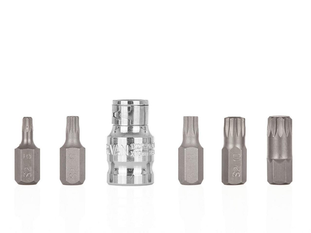 Набір насадок "GeKo" 1/2"x10мм Spline  (M5-M12), комплект  6шт. Київ - фото 1