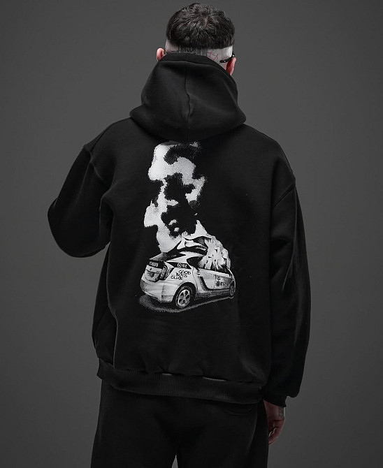 Костюм оверсайз Police on Fire – худі та джогери з принтом горить Пріус Чернівці - фото 1