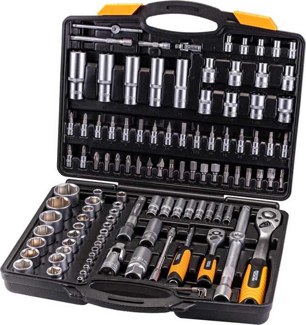 MASTERTOOL Набір інструментів MASTERTOOL PROFI ¼"&½" 111 шт 4-14 мм 10-32 мм CrV50BV30 протиуда Коломия - фото 1