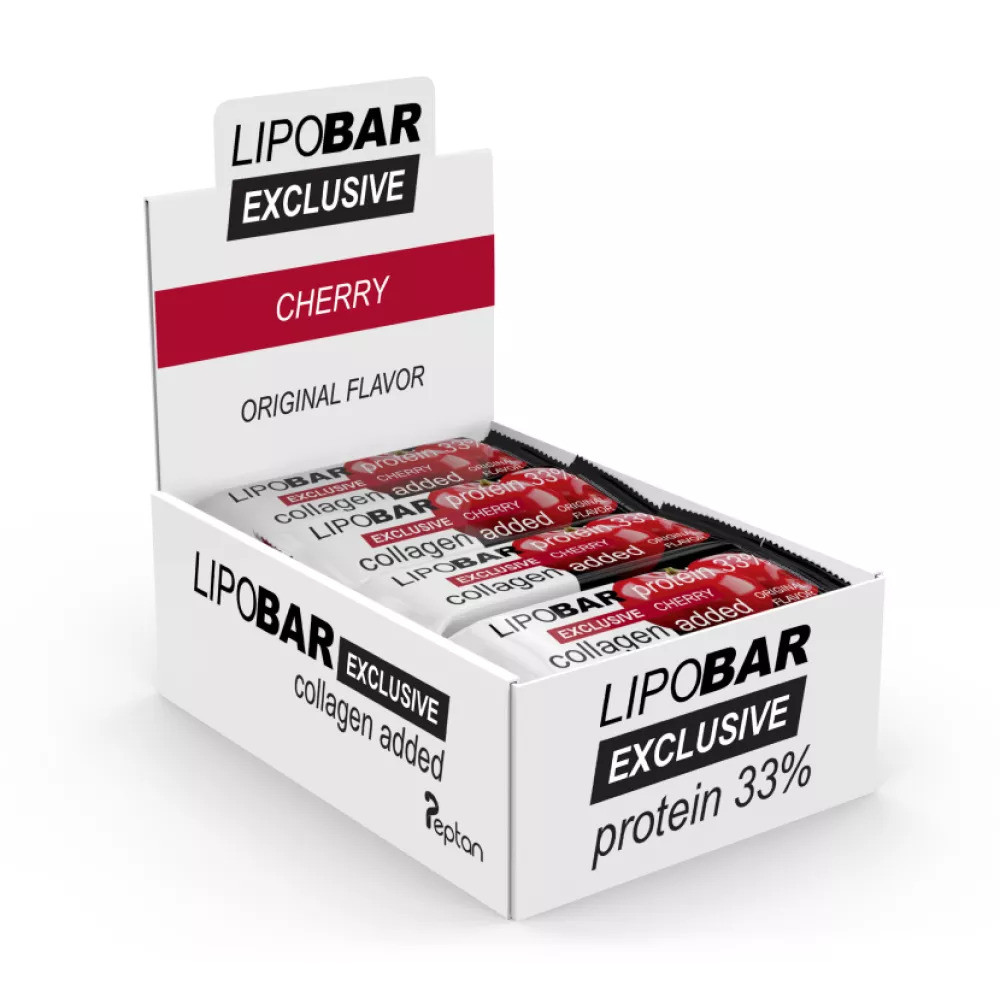 Протеїновий батончик Lipo Bar Exclusive 20 x 50 g (CHERRY) Луцьк - фото 1