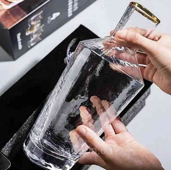 Графин Olens "Прозорий діамант" 1200 мл товсте скло для міцних напоїв Київ