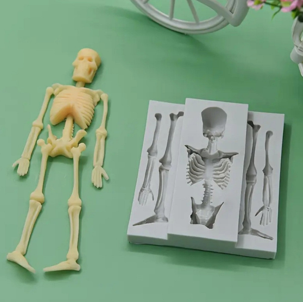 Силиконовая форма Скелет 112 на 97 мм серый Киев - изображение 1