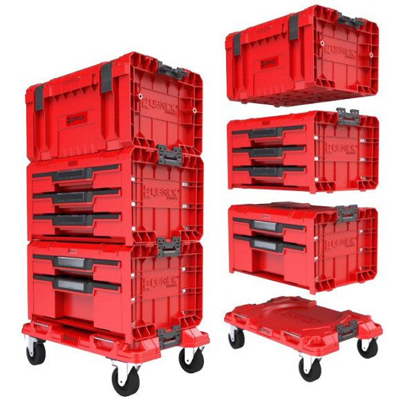 Набор ящиков для инструментов Qbrick System PRO Drawer Workshop Set 4 2.0 RED (5901238258360) Киев - изображение 1
