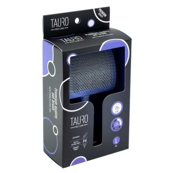Tauro Pro Line Royal Щітка пластикова тонкі та м'які зубчики з нержавіючої сталі 25 мм, фіолетова, велика 17,5 x 10,6 x 6,2 см Київ