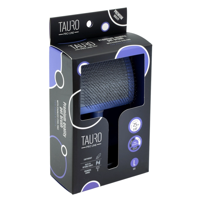 Tauro Pro Line Royal Щітка пластикова тонкі та м'які зубчики з нержавіючої сталі 25 мм, фіолетова, велика 17,5 x 10,6 x 6,2 см Киев - изображение 6