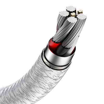 Дата кабель USB 3.1 AM to Type-C 2.0m CAKF 6.0A 66W Cafule Series Metal Data Cable White Baseus (CAKF000202) Винница