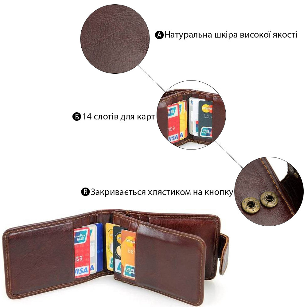 Кредитниця чоловіча шкіряна Коричнева (Vintage) Київ - фото 17
