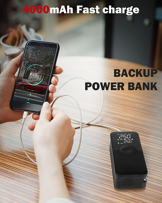 Автомобільний насос для шин із функцією павербанка Київ - фото 15