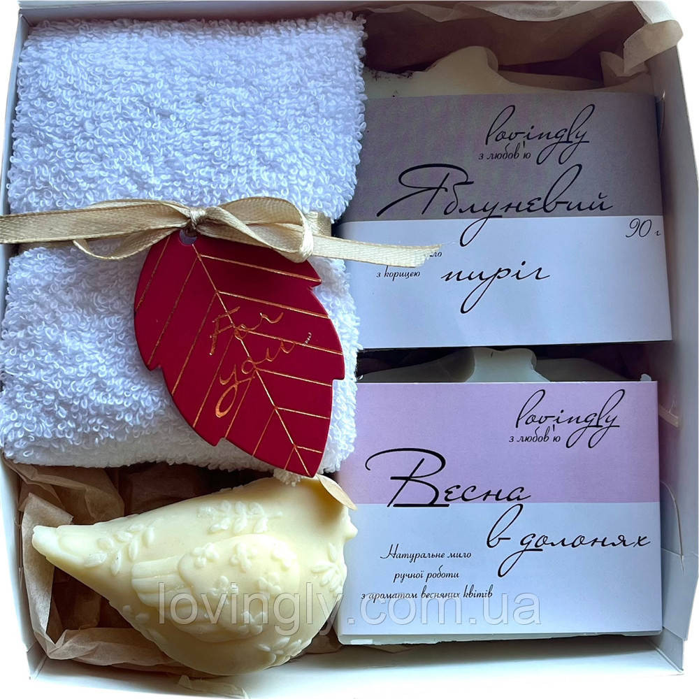 Крафтовий подарунок на 8 березня з милом ручної роботи ,свічка-пташка, рушничок Ірпінь - фото 7