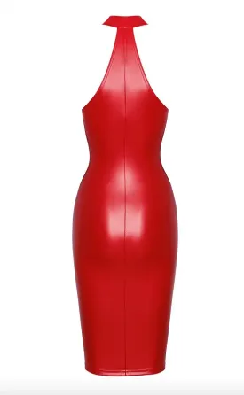 Сукня Noir Handmade F354 Red powerwetlook dress - M Львів