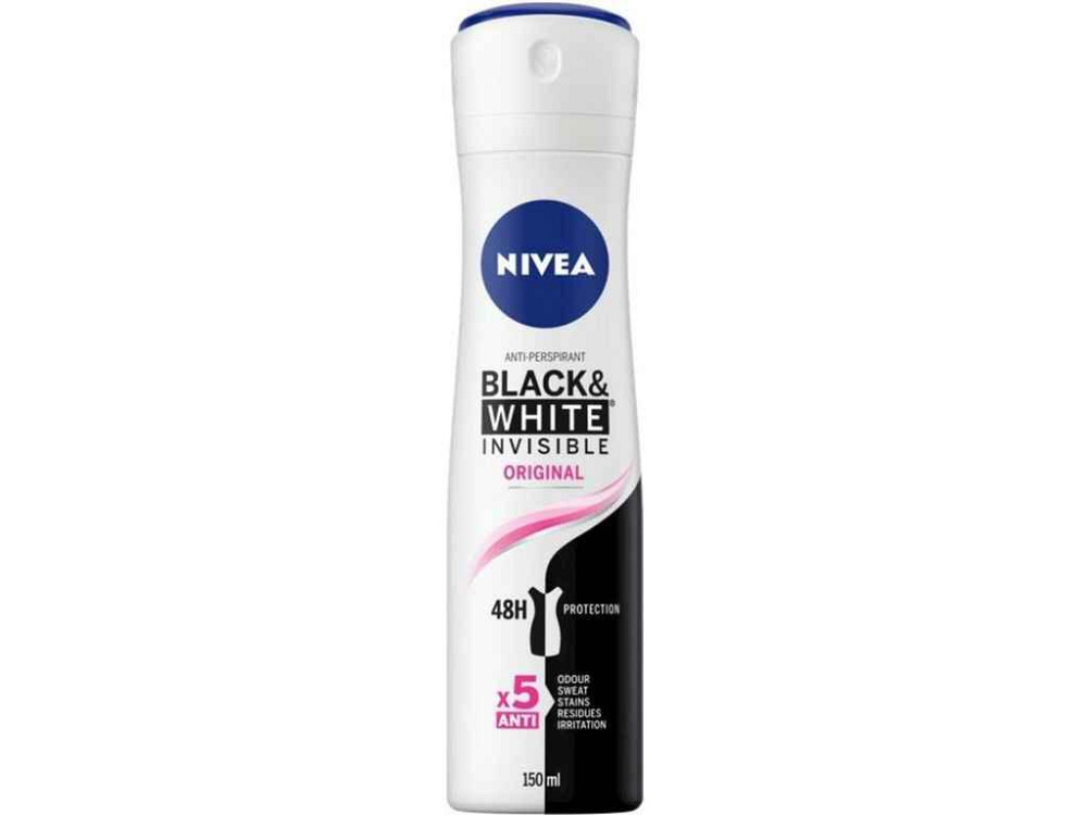Дезодорант-антиперспірант 150мл 5 в 1 Чорне і Біле Невидимий CLEAR ТМ Nivea   Solmir Київ - фото 1