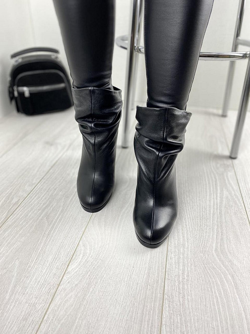 Injers Черевики жіночі INJERS чорні натуральна шкіра зима висота 13,5см каблук 8см (2894) 38р.3 Коломия - фото 6