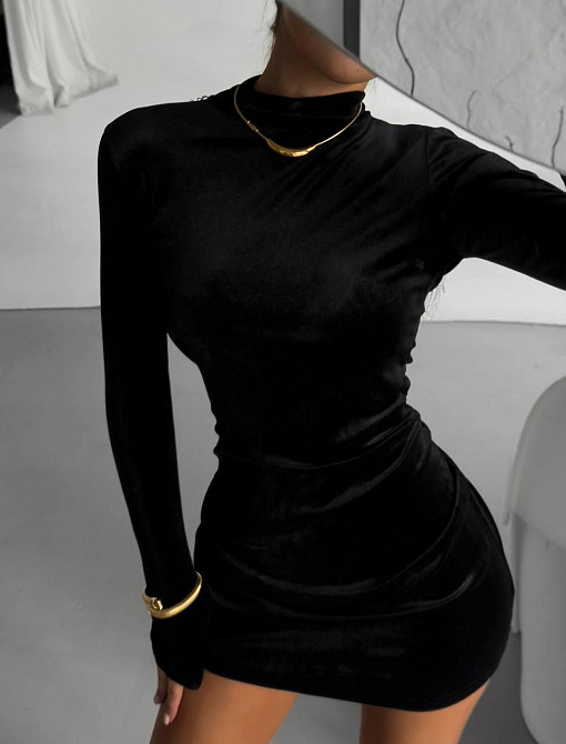 Жіноча стильна приваблива мініплаття з королівського оксамиту 46/48 Одеса - фото 1