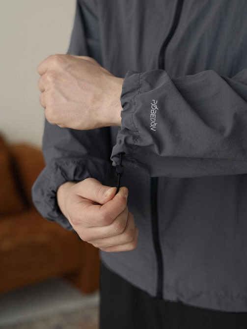 Чоловіча куртка вітрівка темно-сіра Pobedov Neon. Вітрівка для чоловіків легка весняна Київ - фото 2