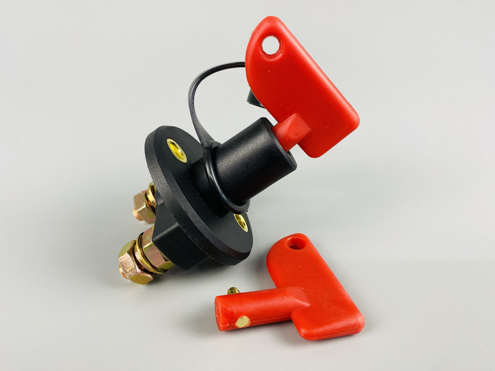 Вимикач маси універсальний, механічний 12/24 В (червона мідь) 100 A. М8 — мідний болт Мукачево - фото 1