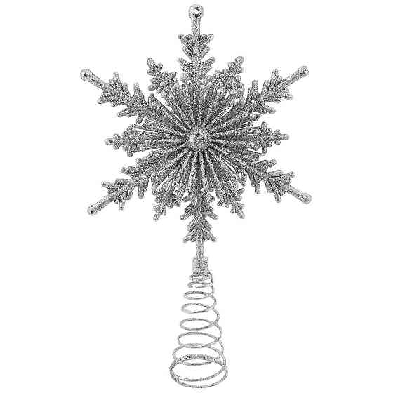 Верхушка на елку Звездочка декор 23 на 15 см серебристый Киев