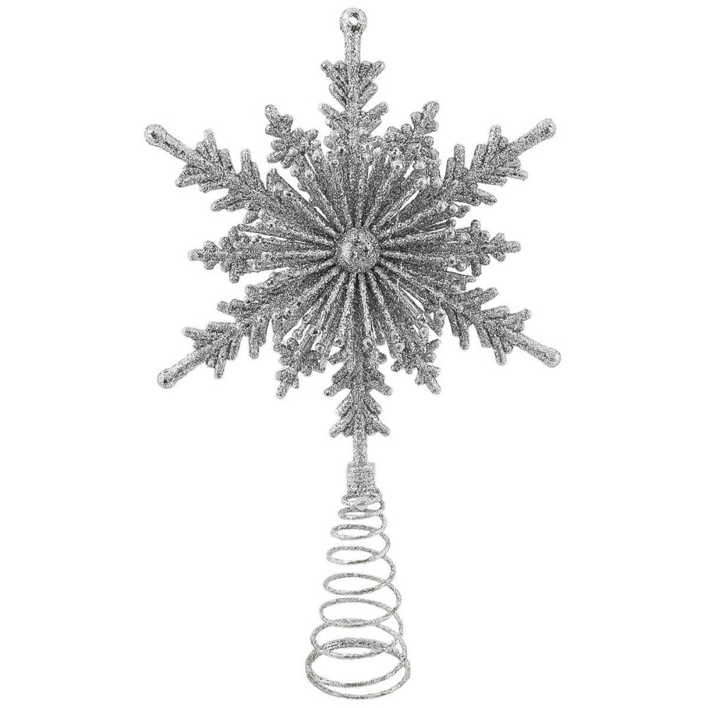 Верхушка на елку Звездочка декор 23 на 15 см серебристый Киев - изображение 1