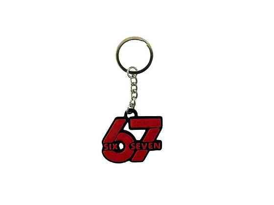 Брелок 3х4см пластик черно-красный 67 (six seven) ТМ 3DSD Киев