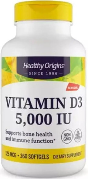 Витамин Д3 в масле МСТ Healthy Origins Vitamin D3 in MCT Oil 5000 МЕ 360 гел капс Киев - изображение 1