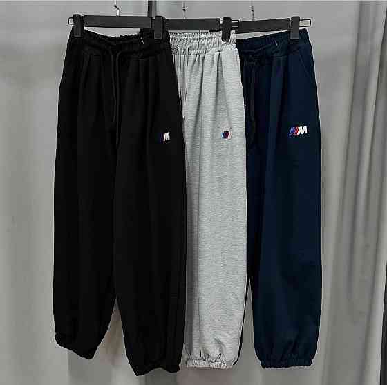 Жіночі повсякденні об'ємні штани з вишивкою двонитка Синій Одеса