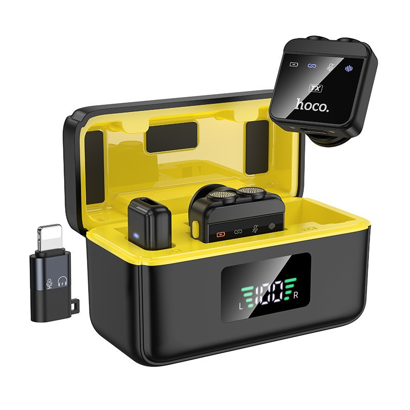 Бездротова мікрофонна система HOCO L17 magnetic dual-mic (iP/Type-C) Black Киев - изображение 11