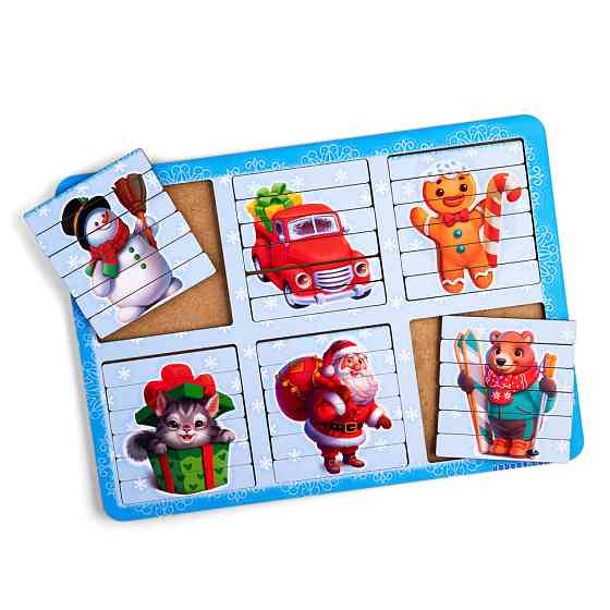 Розвиваючі пазли-палички "Новорічні" (ПСД229) PSD229 двосторонні Вінниця