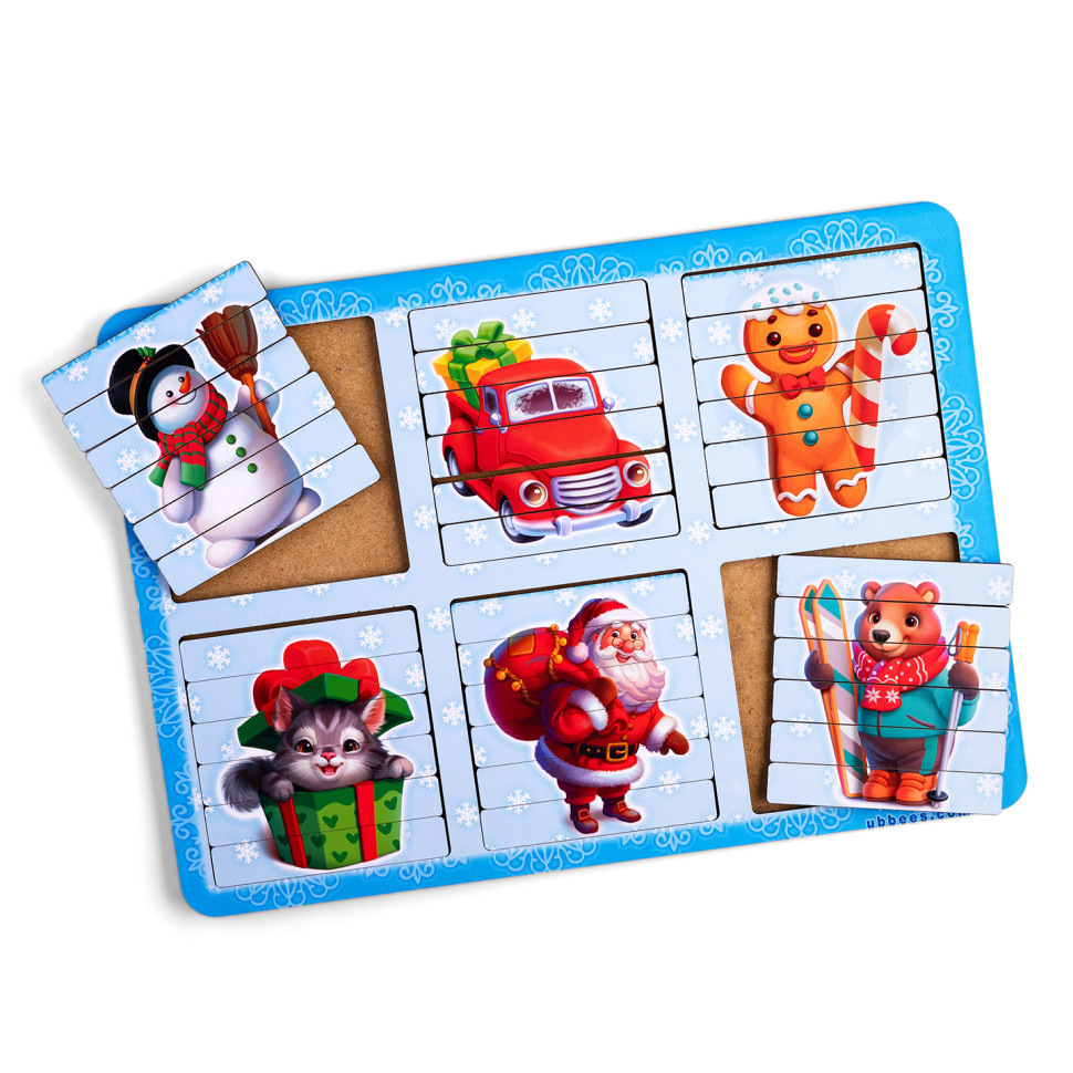 Розвиваючі пазли-палички "Новорічні" (ПСД229) PSD229 двосторонні Вінниця - фото 1