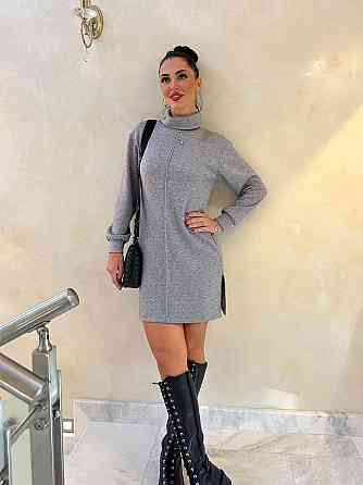 Тепла сукня з розрізами "Kleo" оптом | Норма і батал | Розпродаж моделі Київ