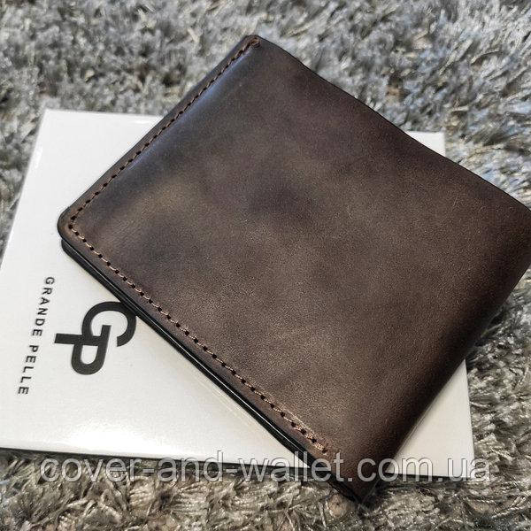 Тонкий вінтажний чоловічий гаманець без застібки Grande Pelle 506120 Київ - фото 8