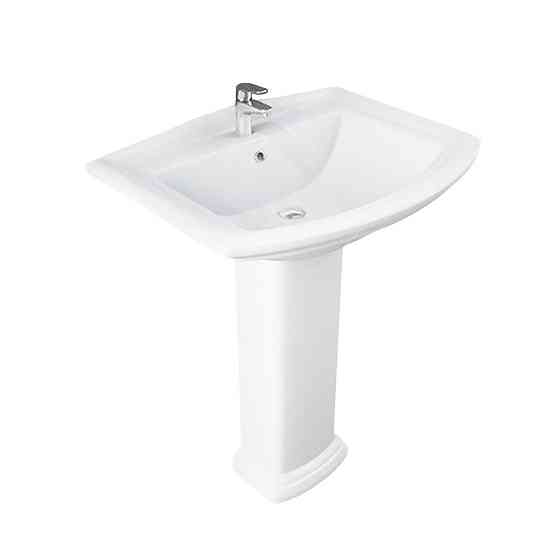 Раковина RAK Ceramics Washington комплект з ніжкою 650x210x505 мм (RAK0045) Білий Київ